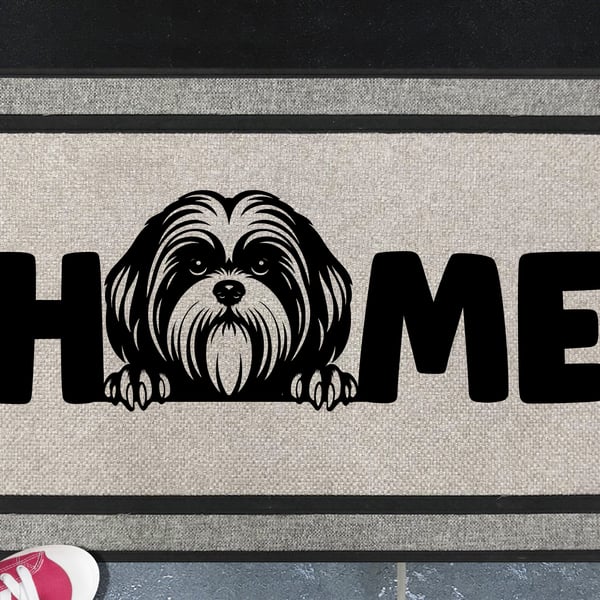 Lhasa Apso Home Door Mat - All Weather Doormat - 45x70cm 