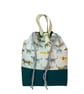 Extra Large drawstring knitting bag with dog print, multi pockets project bag - Image 4