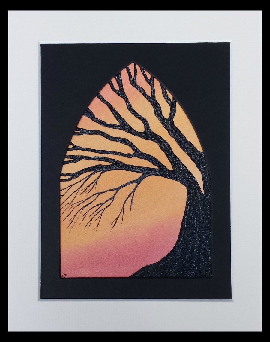 Sunset Afterglow, an original watercolour painting