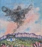 Murmuration Cottage - Original miniature. A5 Mounted - Image 5