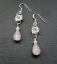 Drop Earrings With  Rose Quartz Sterling Silver Ear Wires - Image 1