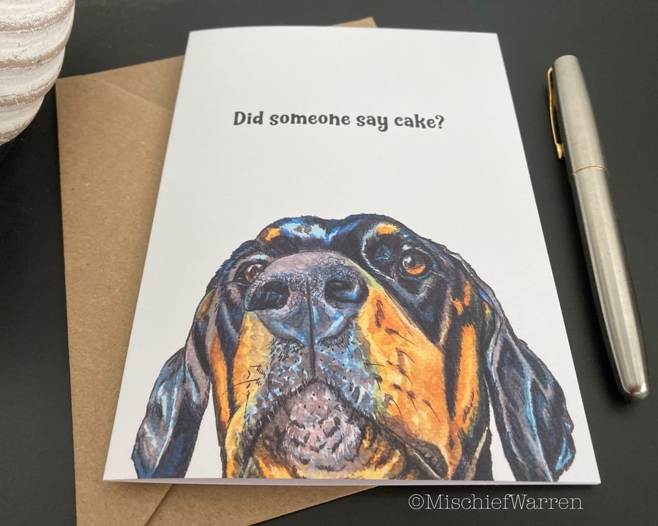 Doberman Card. Birthday, Blank or Personalised Doberman Dog Card.