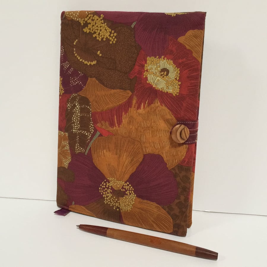 Fabric Covered Notebook- Flower Heads