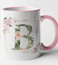 Personalised Floral INITIAL Mug Flowers Mug Custom Name Bridesmaid Gift For Her  - Image 8