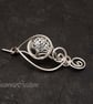 Tree of life silver charm shawl pin for knitted shawl and sweater, - Image 5