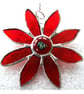 Dichroic Daisy Red Suncatcher Handmade Stained Glass 012 - Image 2