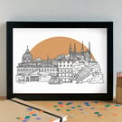 Lyon Skyline Travel Art Print