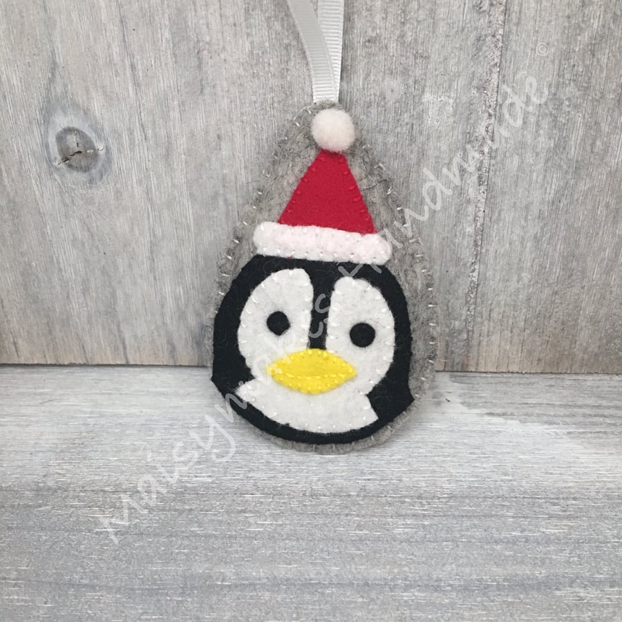Christmas Penguin Tear Drop Bauble