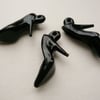3  Black  Court Shoe Charms