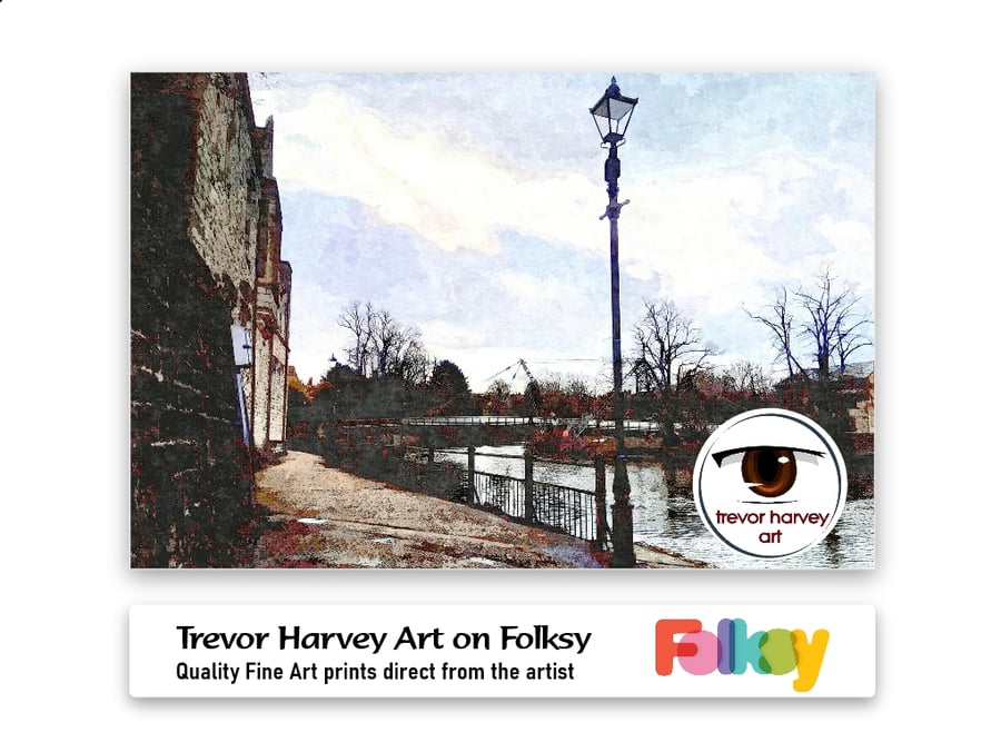 River Medway At Maidstone - 12x8 inch Fine Art Print