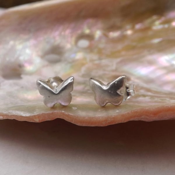 Sterling Silver Butterfly Stud Earrings.