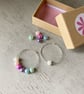 Multi-coloured, mix & match Hoop Earrings, sterling silver - Image 2