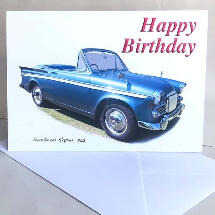 Sunbeam Rapier Convertible1968 - Birthday, Anniversary, Retirement or Plain card