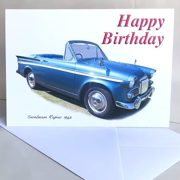 Sunbeam Rapier Convertible1968 - Birthday, Anniversary, Retirement or Plain card