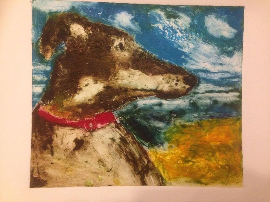 Dog portraits. Commission a  painting or a collagraph