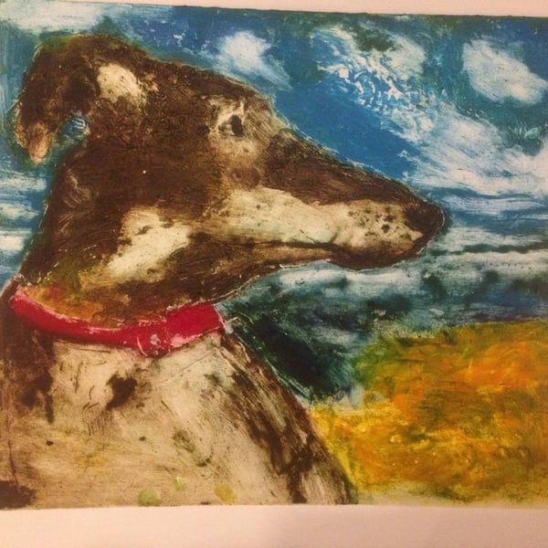 Dog portraits. Commission a  painting or a collagraph