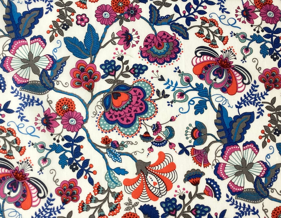 Liberty Tana Lawn Fabric 10 inch Square - MABELLE Floral Butterfly