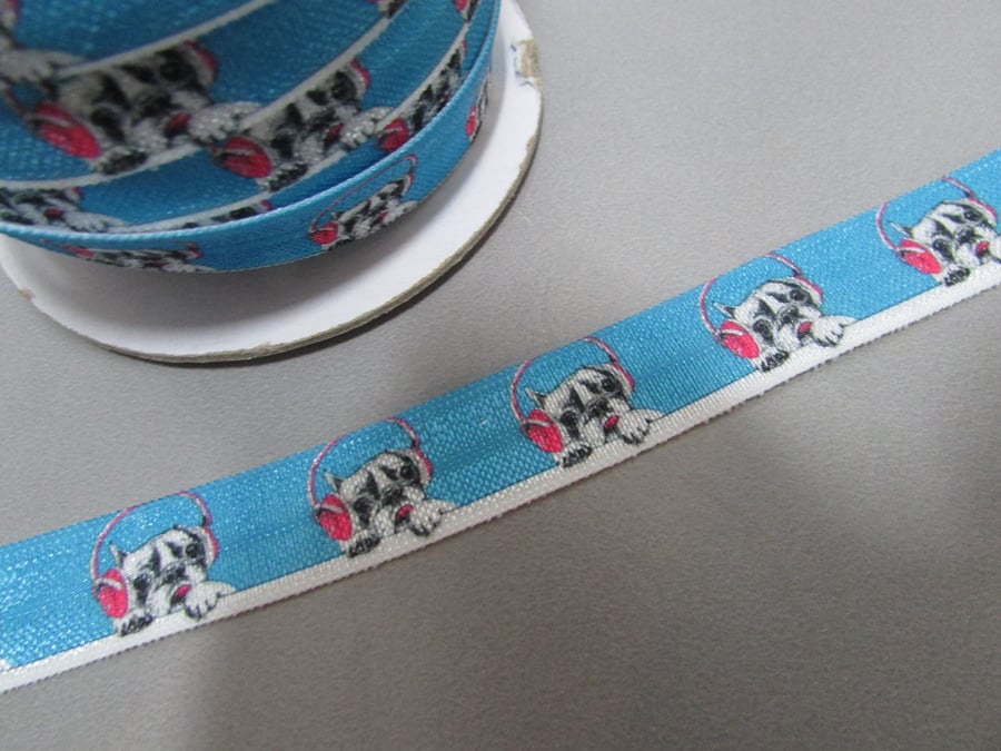 French Bulldog Fold Over Elastic x 1 metre