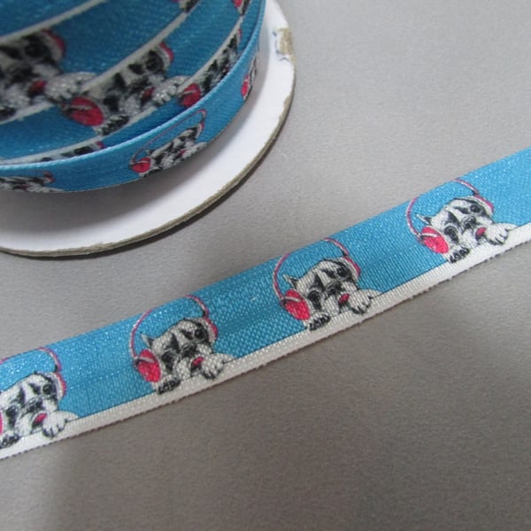 French Bulldog Fold Over Elastic x 1 metre