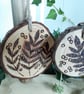 Five pyrography rowan wood slice hanging decorations - Image 1