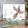 Flying Pheasant Greeting card 