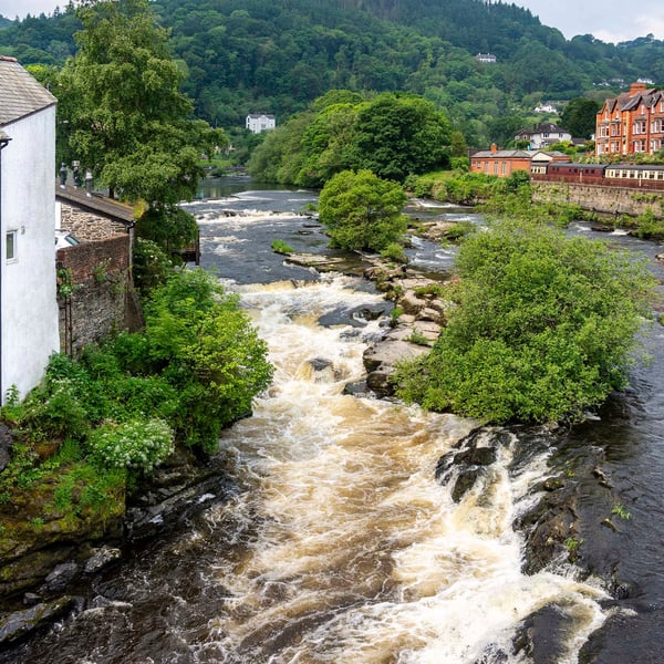 White water rapids Llangollen print