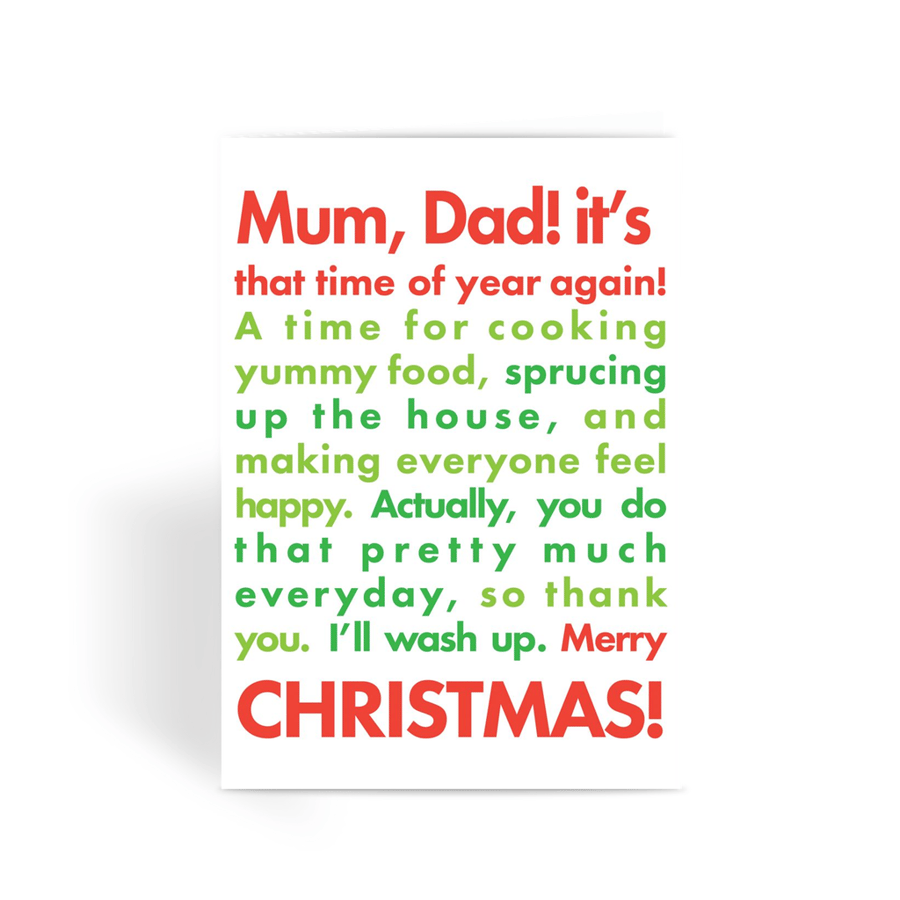 Funny Christmas card for parents