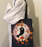 Handy Crow and Owl Gothic Tote Book Craft  Bag  - Image 2