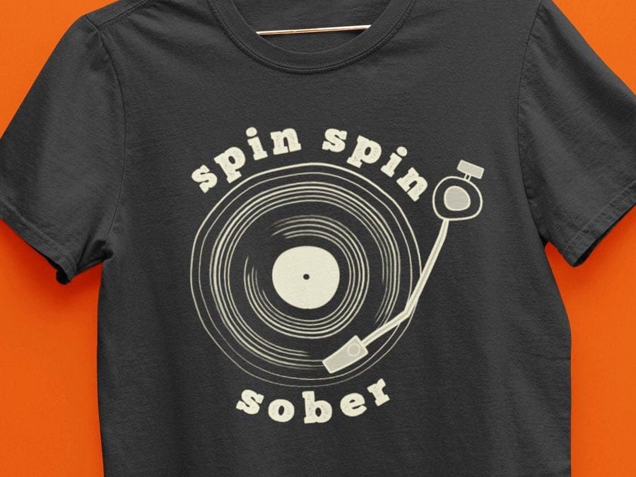 Spin Spin Sober DJ Sober Shirt, party sober shirt, sober raver, sober gift, Sobr