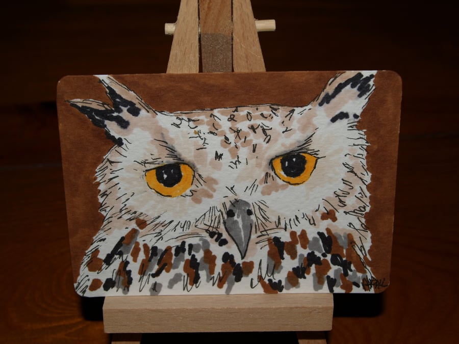 Original ACEO Owl