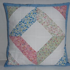 Pretty floral patchwork cushion