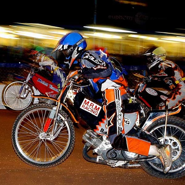 Reading Racers Speedway Motorcycle Action Photograph Print