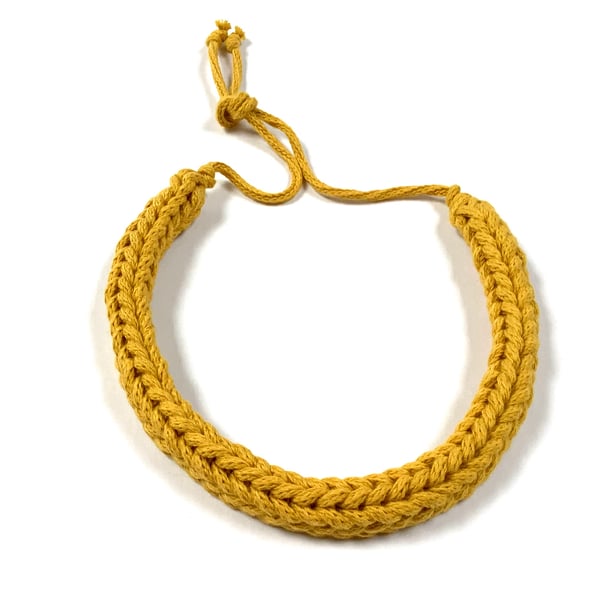 Mustard Macrame Necklace 