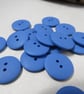 Flat Plain Bright Blue Buttons 20mm 24 pieces - Image 2