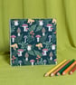 Square Hardcover Sketchbook with Mushroom & Fern Design