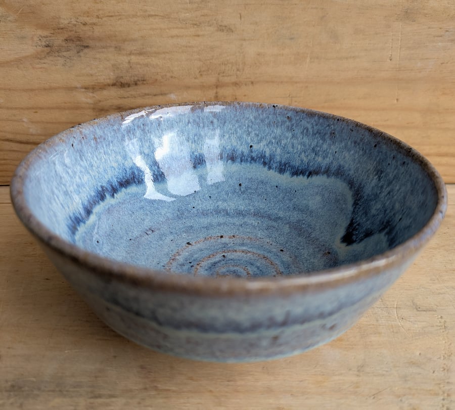 Pale blue wavy textured nibble bowl