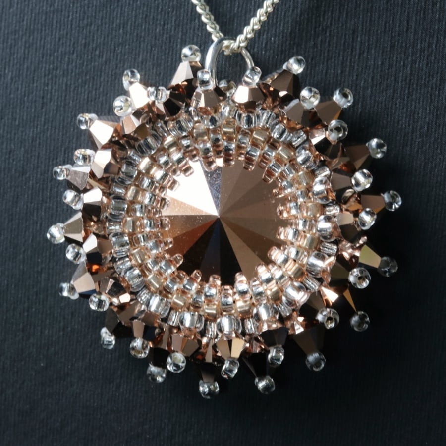 Swarovski Crystal Rose Gold Starburst Pendant