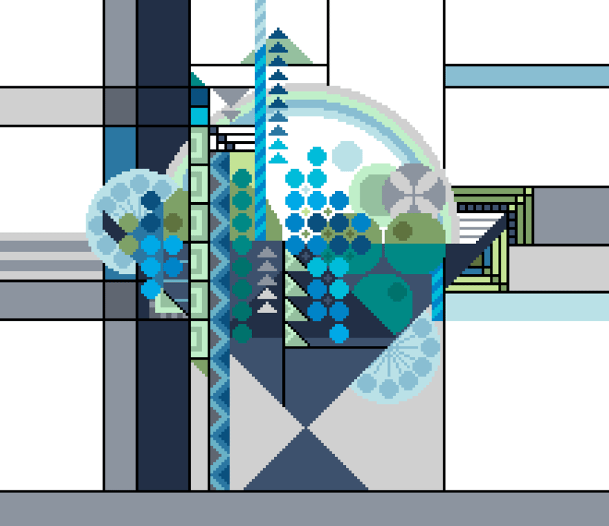 233A - Geometric May Basket Cross Stitch Pattern: Art Deco COOL (PDF Chart)