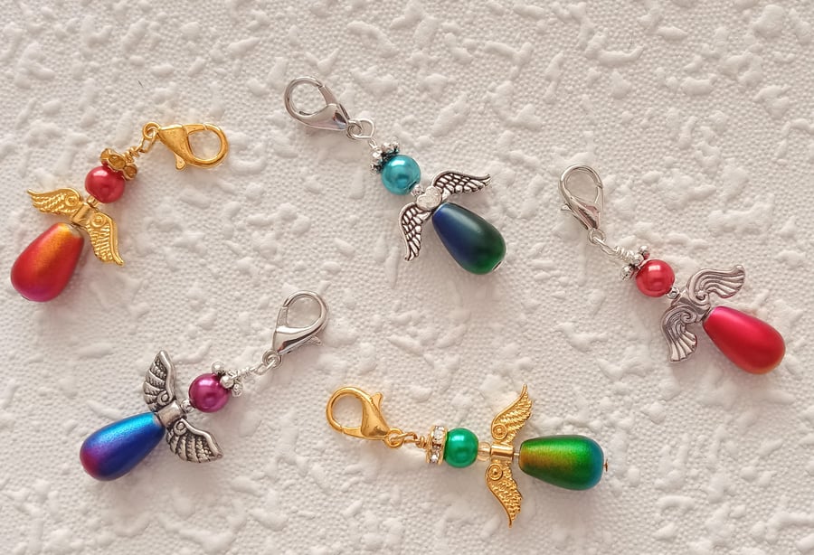 Angel zip pull charms