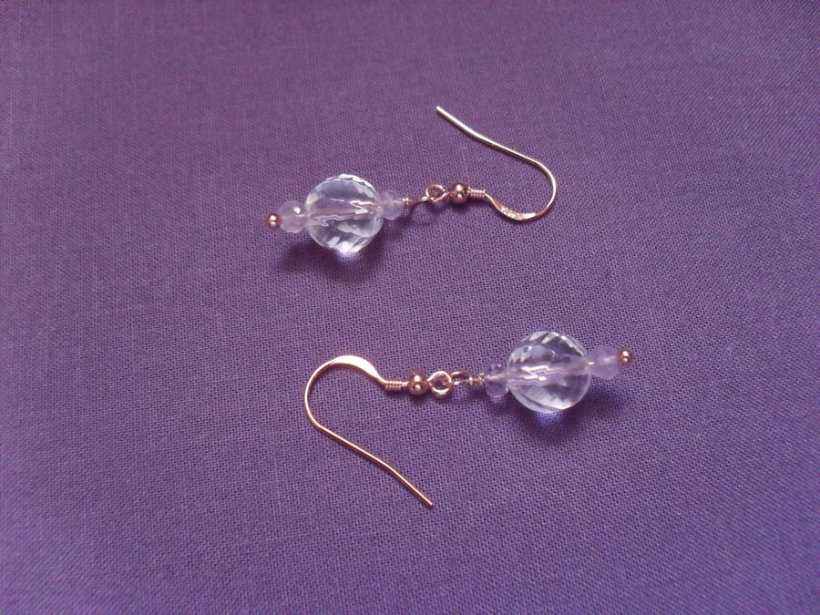 Amethyst and Quartz Earrings