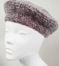 Dark Red and Grey Wool and Mohair Crochet Beret - Image 3
