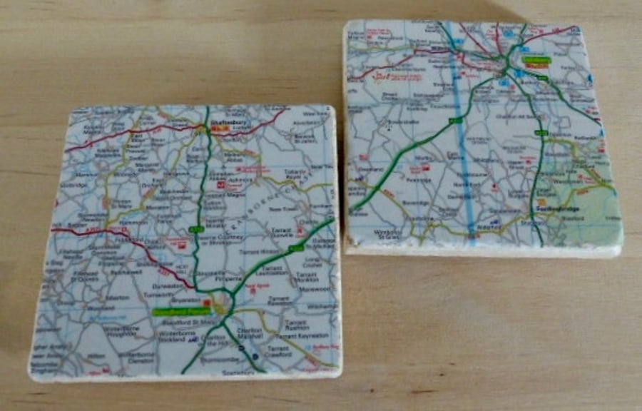 Seconds Sunday - Natural Stone 'Map' Coasters