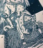 Schnabelperchten -Austrian Christmas Folklore - Limited Edition Lino Print - Image 4
