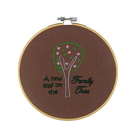 A New Leaf on the Family Tree Embroidery Hoop
