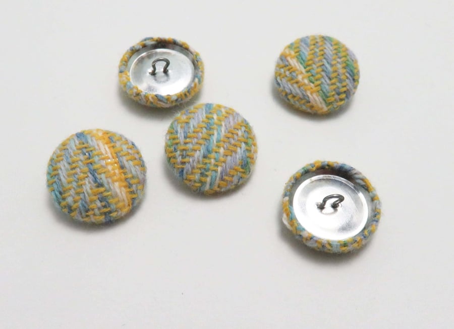 Yellow Wool Covered Buttons