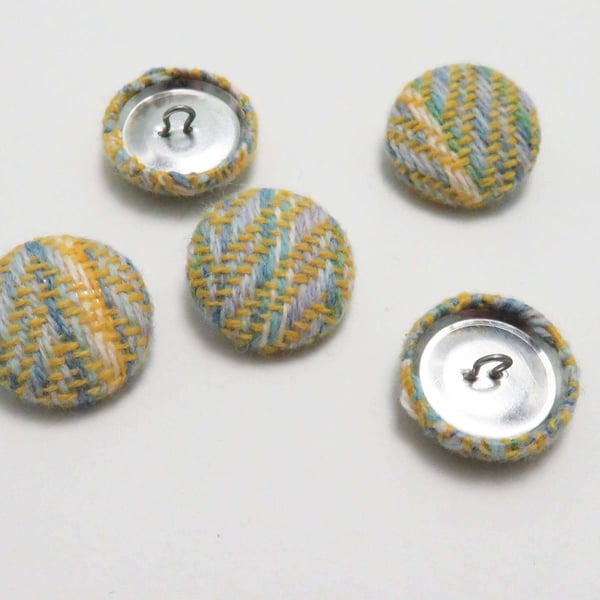 Yellow Wool Covered Buttons