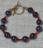 Blue Goldstone and Red Crystal Bracelet - Image 2