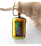 Teal Gold Border 246 Pendant Gold plated chain - Image 4