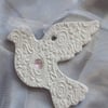 Handmade Embossed Clay Dove
