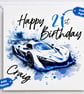 Personalised Birthday Card for Him - Racing Car Birthday Card - Sports Car Card - Image 2